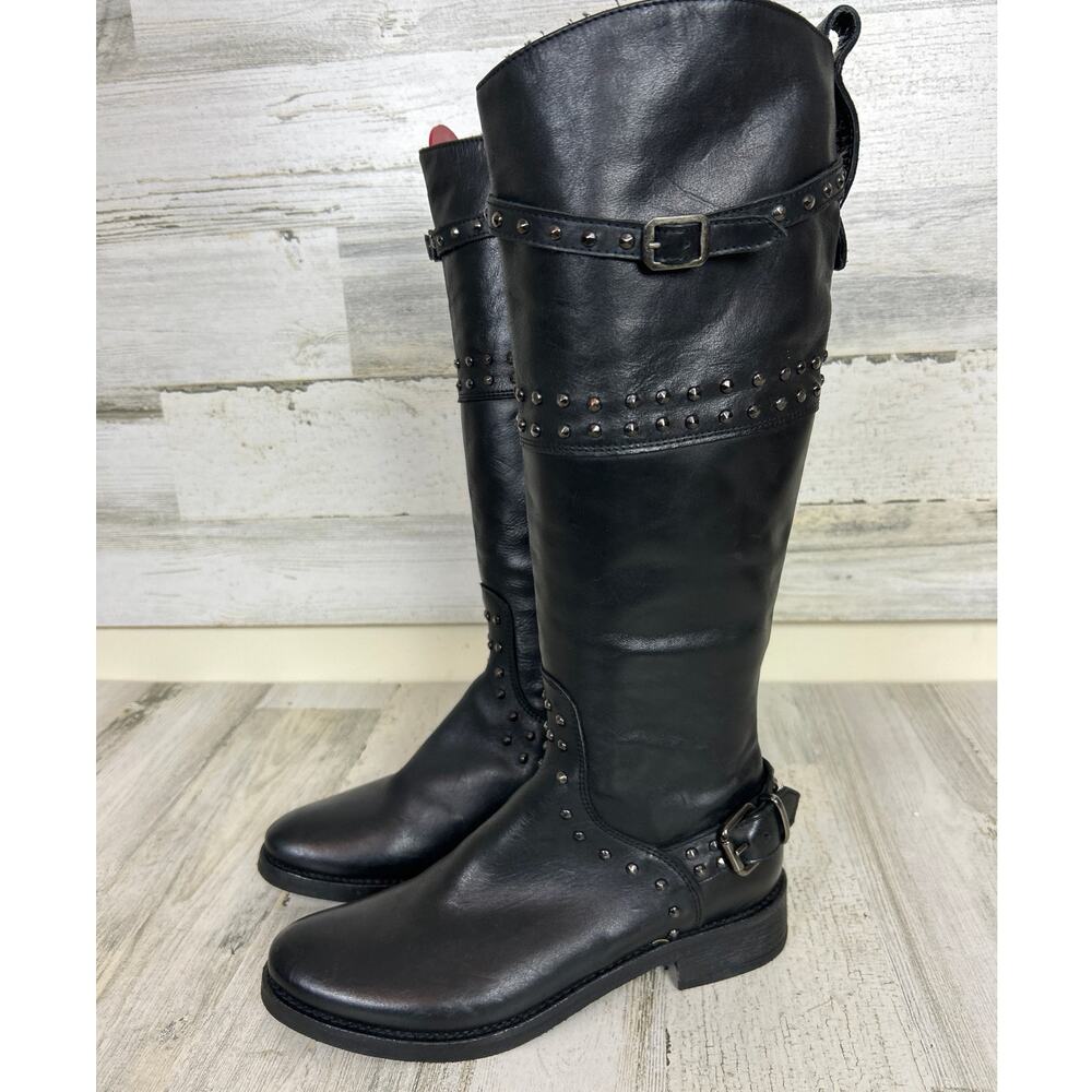 Laura Bellariva Womens EU 35 black leather italian biker western riding boot new